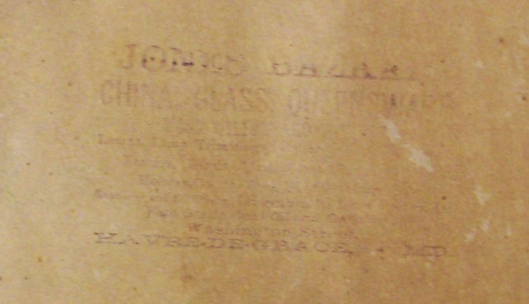 on back of the tradecard of the USS Maine is this reference to Jones Bazaar in Have de Grace MD