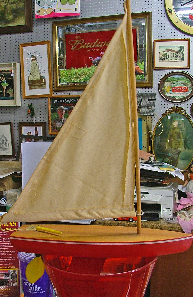 Our friendly young ghost loves this boat at Bahoukas Antiques in Havre de Grace