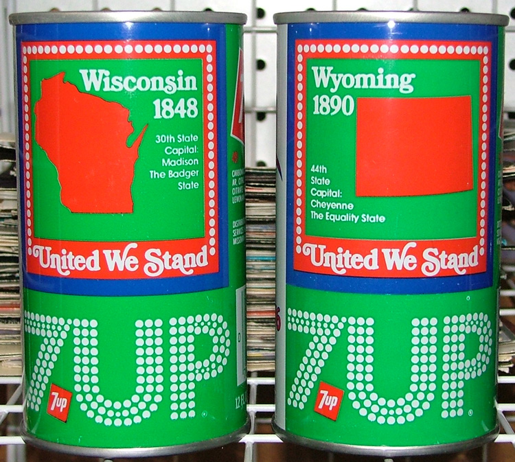 example of the individual cans that represent each state in this 70-up Uncle Sam collection