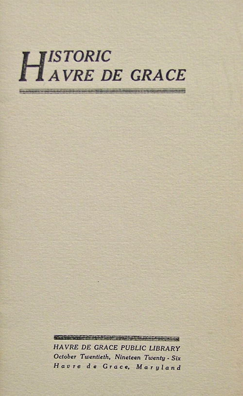 title page - Historic Havre de Grace 1926