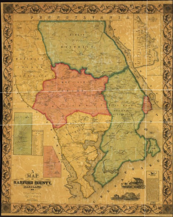 better photo of 1858 Harford Co map