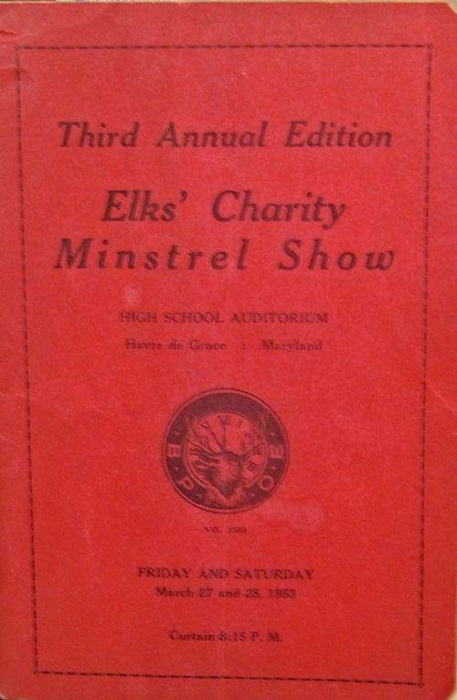 Elks' Charity Minstrel Show 1953 brochure