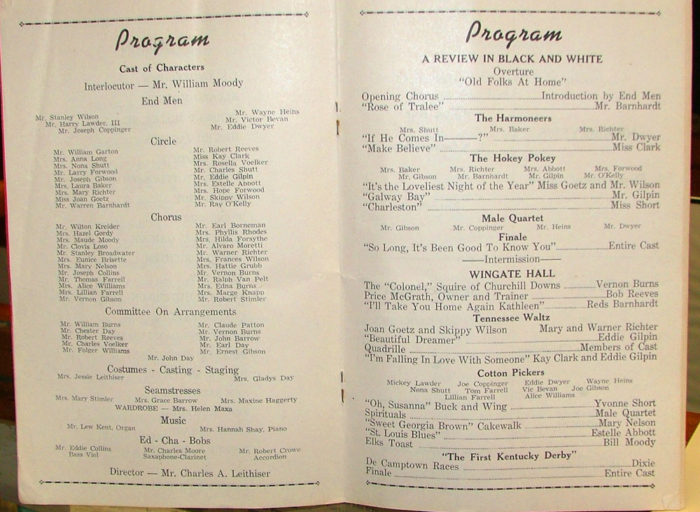 Elks' Charity Minstrel Show program - 1953