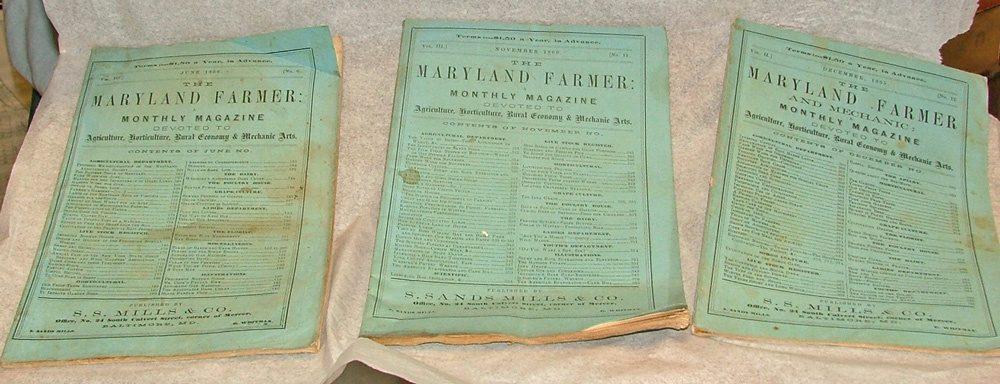 Maryland Farmer magazines 1865-66 at Bahoukas