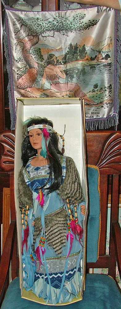 Beautiful Native American Doll - hand painted - at Bahoukas
