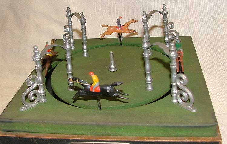 top of 1890 French mechanical horse racing game