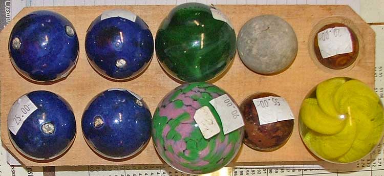 Big Marbles including Bennington and End of Day at Bahoukas Antiques in Maryland
