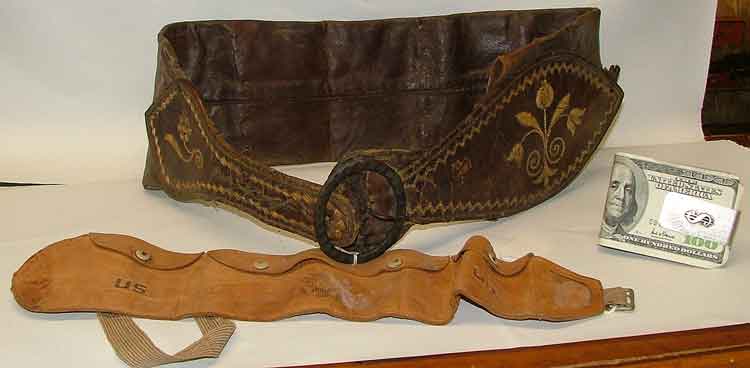 Money Cclip, Army Money Belt, 200 year old money leather money belt