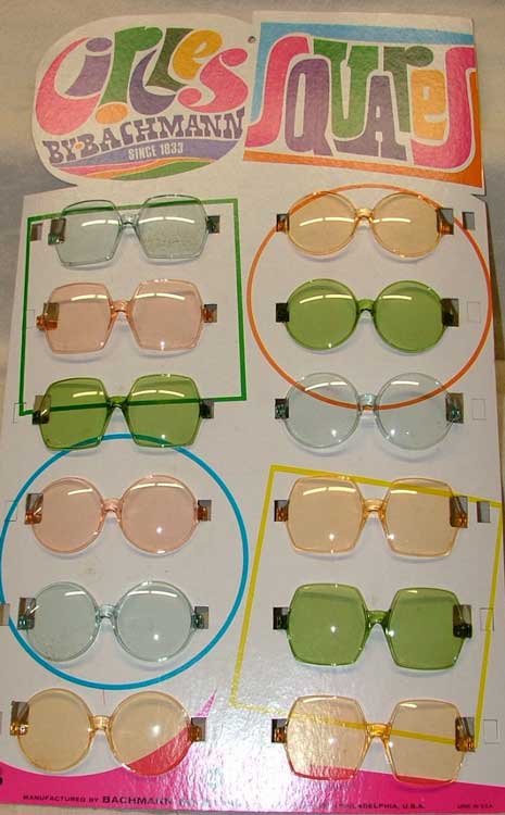Circles and Squares glasses by Bachmann 1969