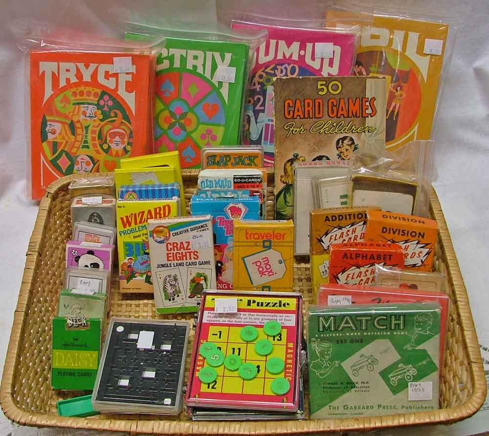 Variety of card games for holiday gift giving from Bahoukas Antiques!