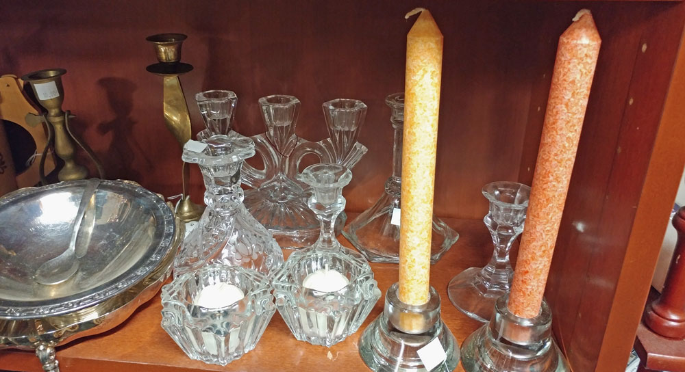 Sampling of candle holders at Bahoukas