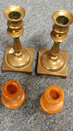wooden and metal candle holders for your home decor available at Bahoukas in Havre de Grace