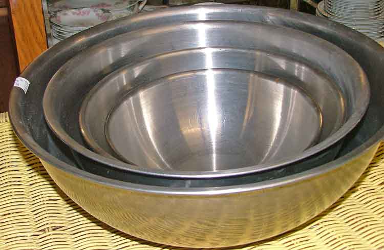 stainless steel bowls at Bahoukas Antiques