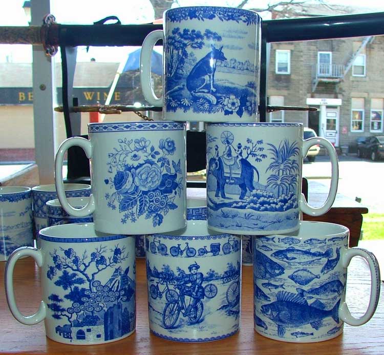 Spode Blue Room Collection mugs - beautiful - available at Bahoukas in Havre de Grace