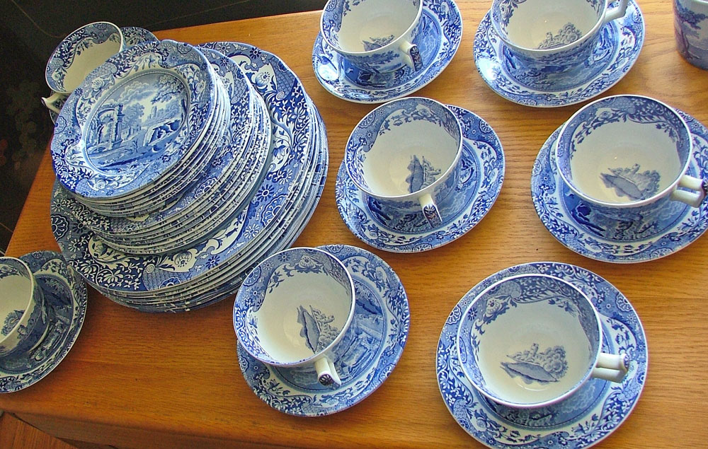 Spode Blue Room Collection Italian dishes service for 8 at Bahoukas in Havre de Grace