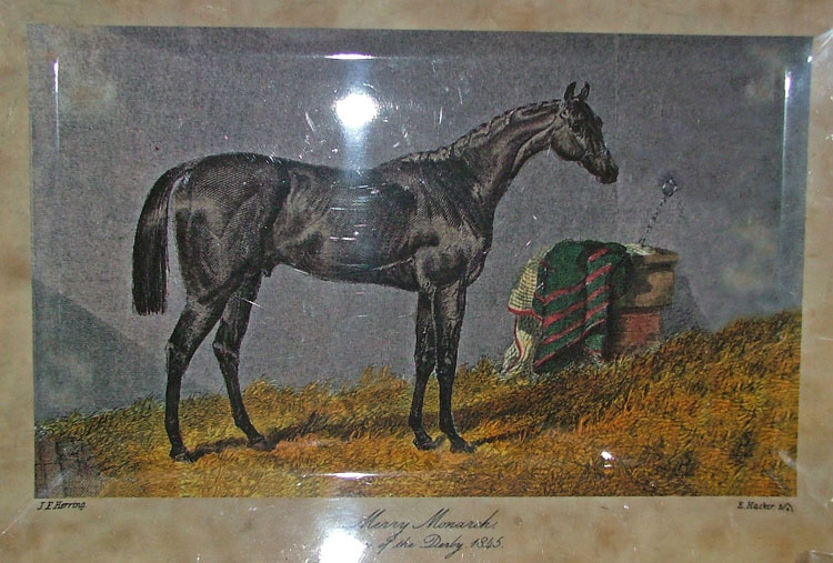 Merry Monarch print 1845 won Derby at Epsom, England