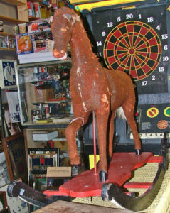 French rocking horse from early 1900s at Bahoukas Antique Mall.