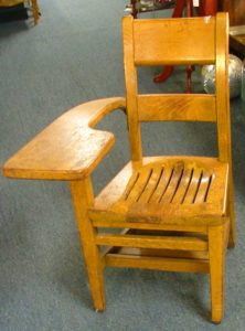 vintage 1940s oak school desk chair