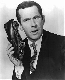 from wikipedia: Don Adams with Shoe Phone from Get Smart tv show.