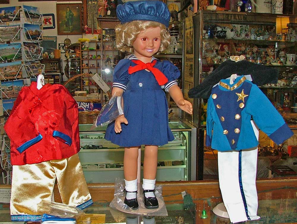 Danbury Print vinyl 16" Shirley Temple doll with outfits all at Bahoukas in Havre de Grace