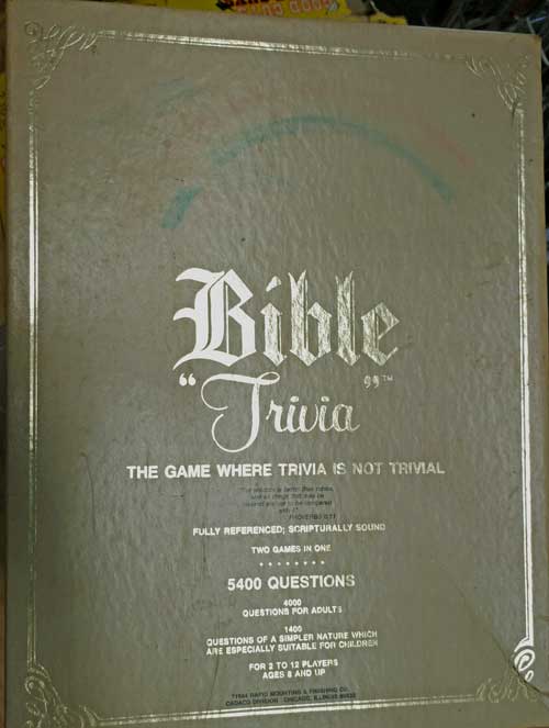 Bible Trivia game at Bhaoukas Antiques
