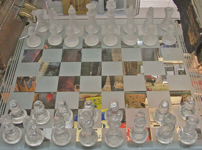 Beautiful glass chess set at Bahoukas - a beautiful holiday gift