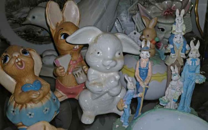 Collection of tiny bunnies, bunny figurines