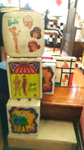 A variety of Barbie cases for the Barbie Doll enthusiast ... or maybe a special little girl! All part of the Barbie Doll collection at Bahoukas Antiques in Havre de Grace