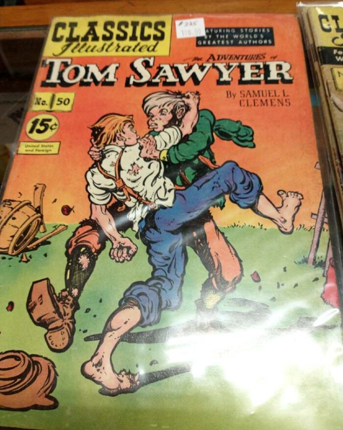 Very collectible Classics Illustrated comic #50: The Adentures of Tom Sawyer by Samuel L Clemens at Bahoukas Antiques in Havre de Grace, MD