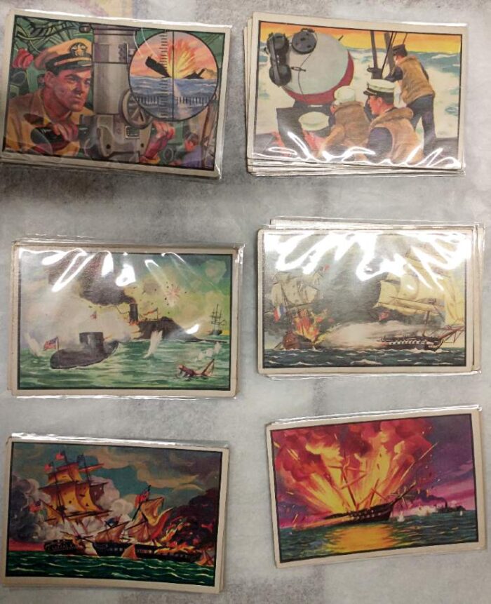 Bowman's U.S. Navy Victories Trading Cards from the 1950s.