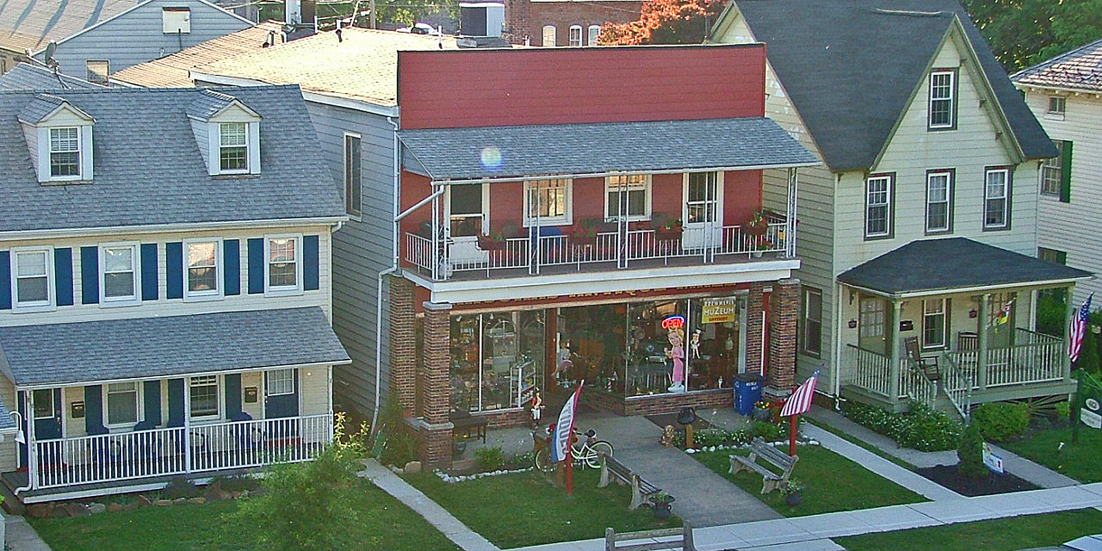 Enjoy our bird's eye view of BAHOUKAS Antique Mall and Beer MuZeum