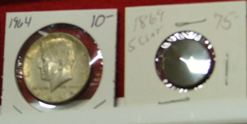 close up of a couple collectible coins available at Bahoukas