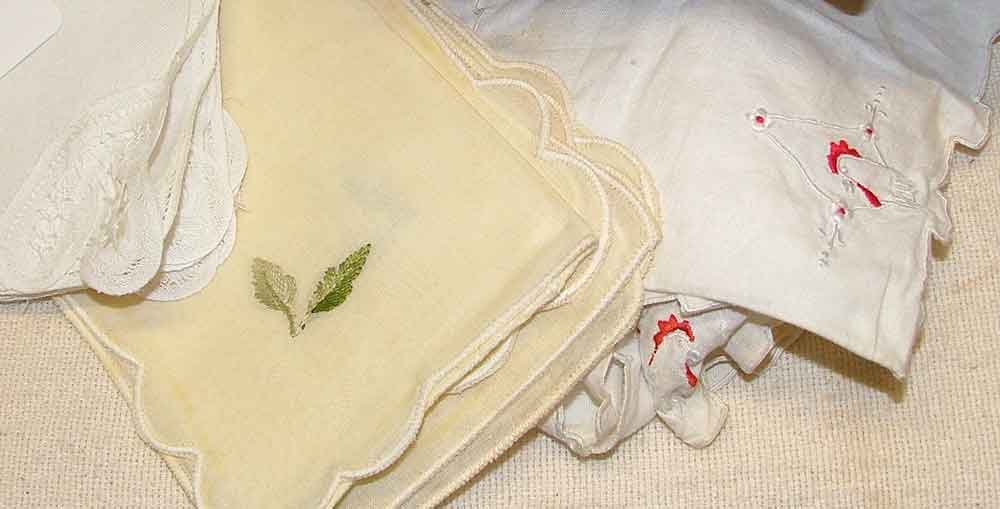 detail of beautiful vintage linens