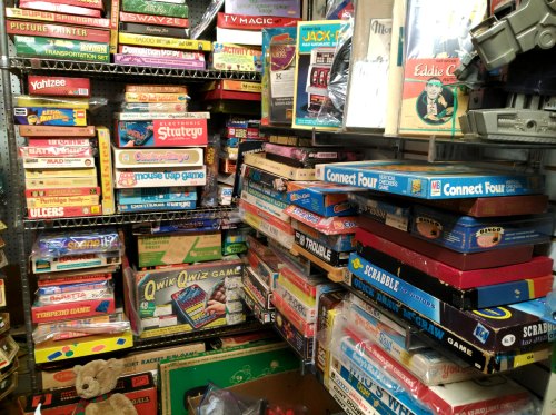 hundreds of board games available at Bahoukas