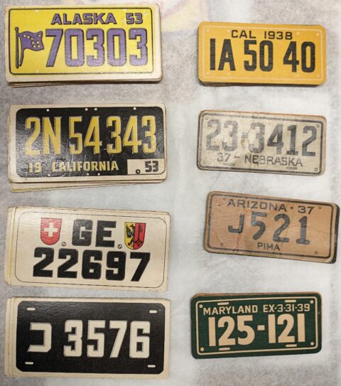 United States Map Made Of License - Cardboard License Plates Different Countries US States 480x543 