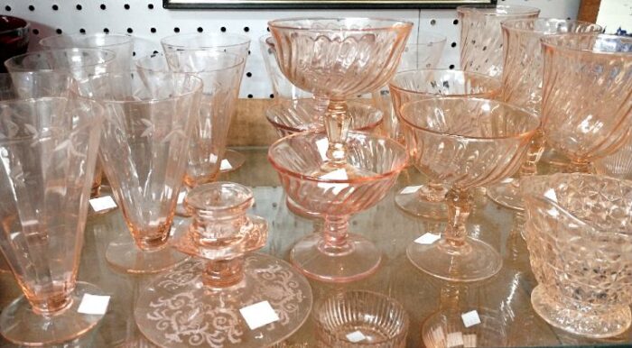 pink depression glass