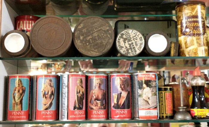 Collectible tins/cans at Bahoukas in Havre de Grace