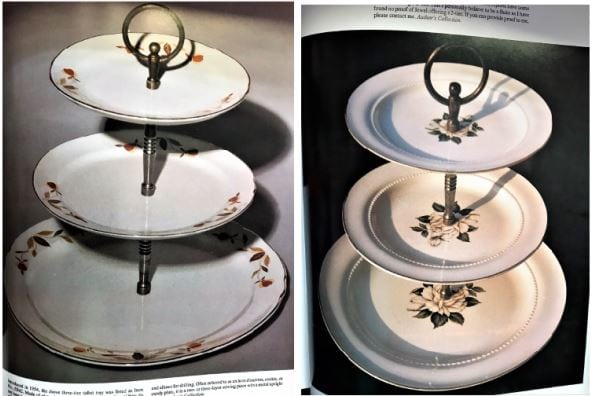 Autumn Leaves and Cameo Rose dishware patterns made by Hall China Co. for the Jewel Tea Co.