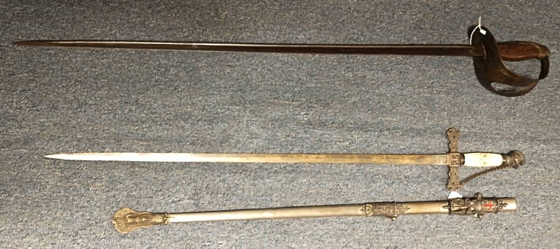 U.S. Naval Cutlass - Civil War period and Ceremonial Sword of Knights Templar.