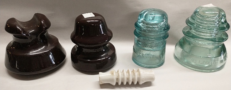 a variety of electrical and telephone line insulators