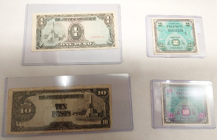 Japanese and French Military Currency WWII