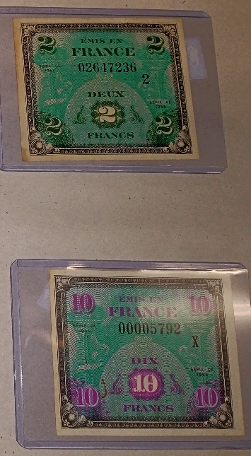 US-French franc WWII currency