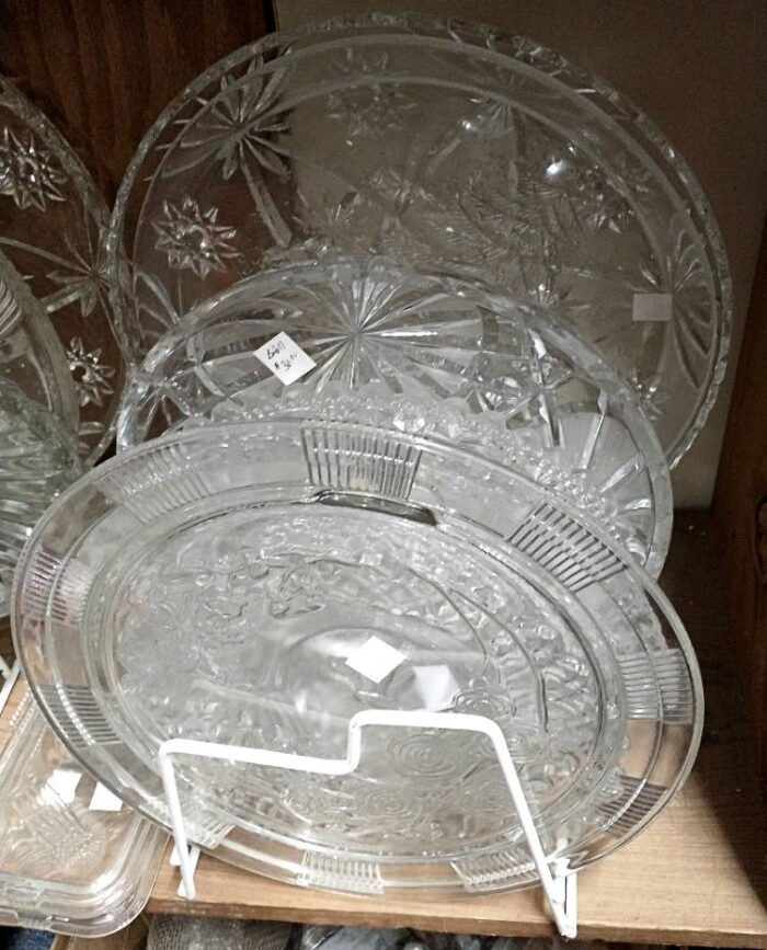 beautiful glass cake platters/servers