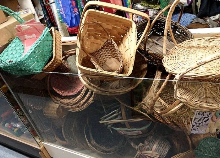 large assortment of baskets for Easter and crafts