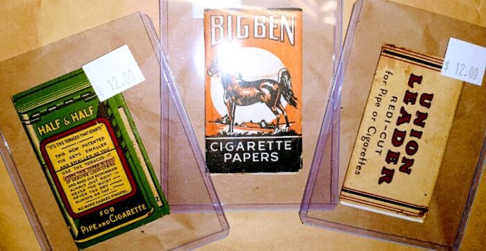 3 vintage cigarette papers back view
