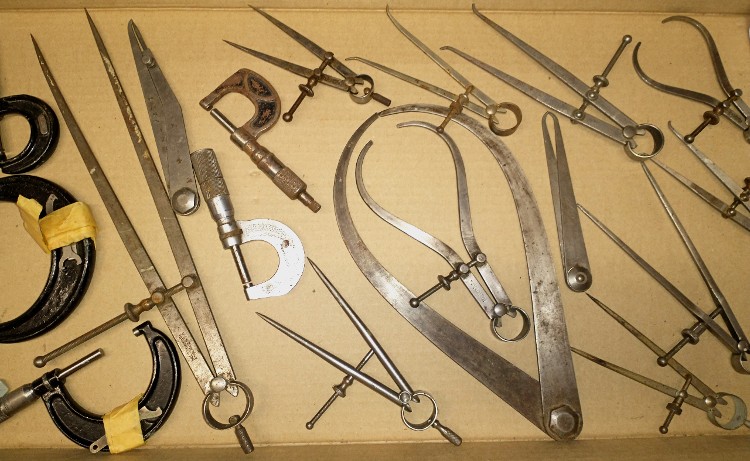 collection of calipers and micrometers at Bahoukas