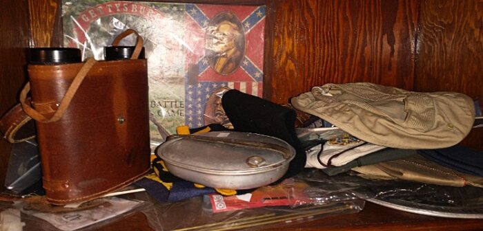 military binoculars - canteen - caps - music