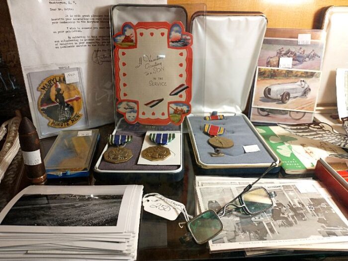 US Military Memorabilia includes, letters, medals, glasses, photos, and more