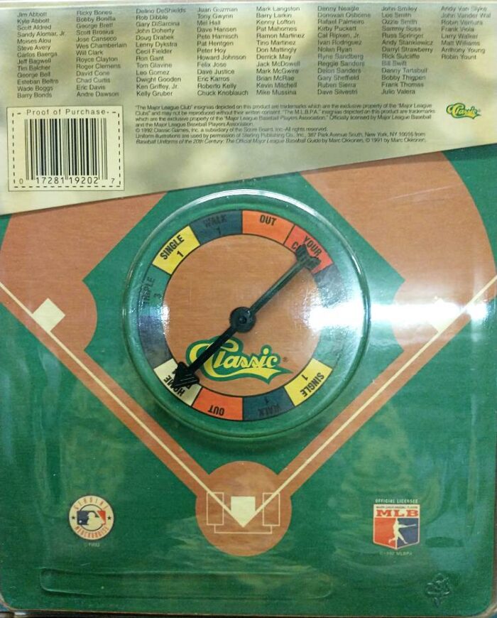 back view of Classic Major League Baseball Trivia Board Game