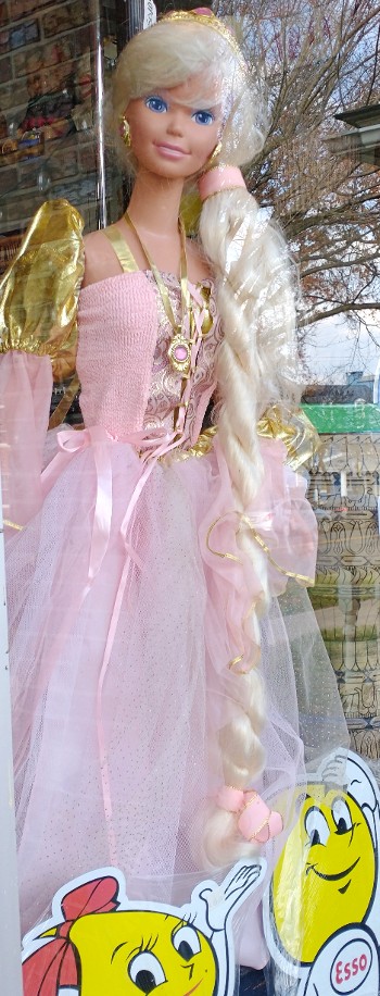 25" tall Barbie in pink dress and long beautiful braid